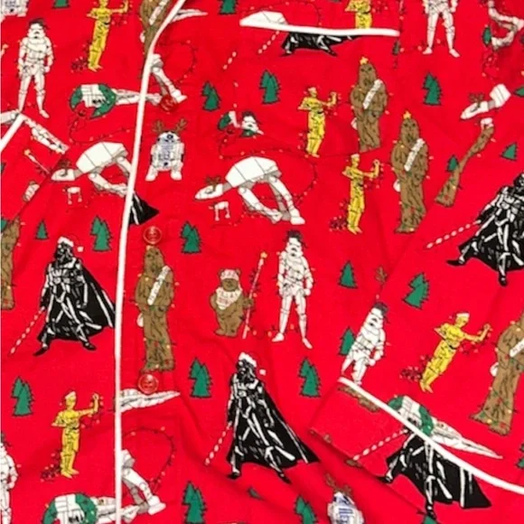 Hanna Andersson Red Star Wars flannel Pajamas adult M/L - Picture 3 of 3